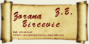 Zorana Birčević vizit kartica